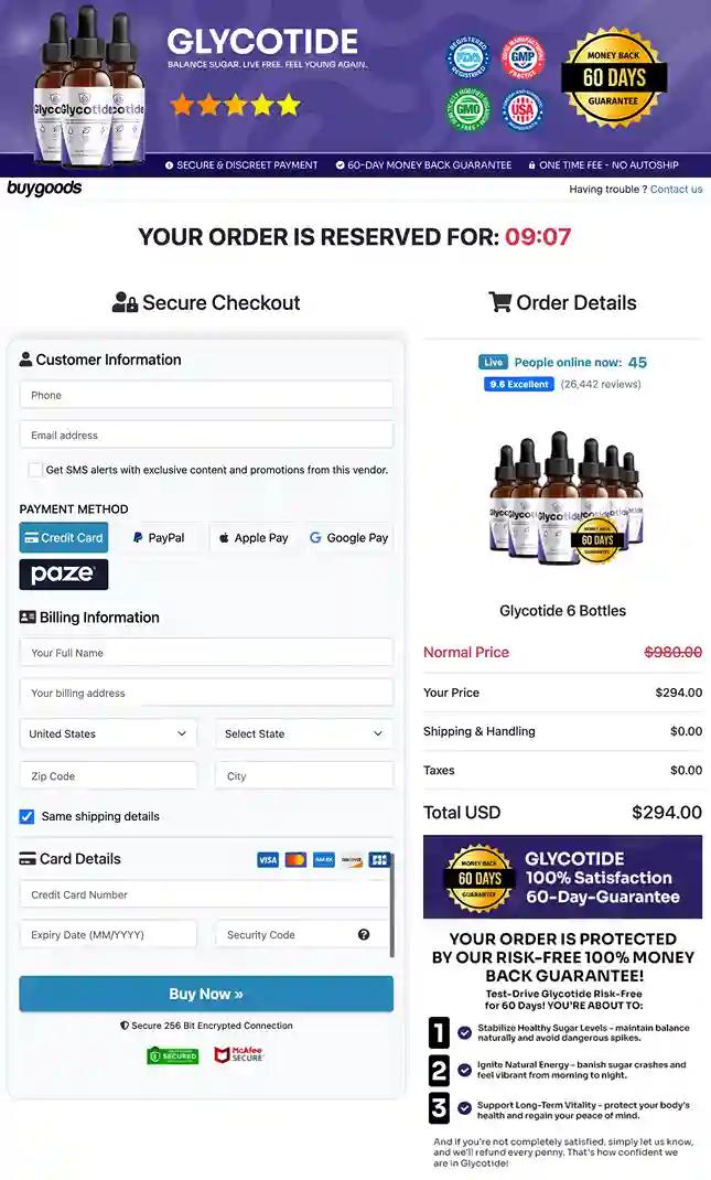 Glycotide Secure Payment Checkout